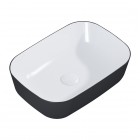 Elita Meble Reni umywalka nablatowa 45,5x32,5 cm prostokątna biały połysk/czarny mat RE040460896110