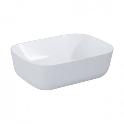 Elita Meble Reni umywalka nablatowa 45,5x32,5 cm prostokątna biały połysk/szary mat RE040460896120