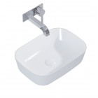 Elita Meble Reni umywalka nablatowa 45,5x32,5 cm prostokątna biały połysk/szary mat RE040460896120