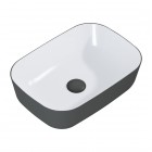 Elita Meble Reni umywalka nablatowa 45,5x32,5 cm prostokątna biały połysk/antracyt mat RE040460896130