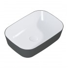 Elita Meble Reni umywalka nablatowa 45,5x32,5 cm prostokątna biały połysk/antracyt mat RE040460896130