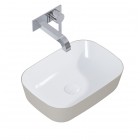 Elita Meble Reni umywalka nablatowa 45,5x32,5 cm prostokątna biały połysk/beżowy mat RE040460896140