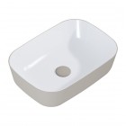 Elita Meble Reni umywalka nablatowa 45,5x32,5 cm prostokątna biały połysk/beżowy mat RE040460896140