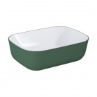 Elita Meble Reni umywalka nablatowa 45,5x32,5 cm prostokątna biały połysk/zielony mat RE040460896150