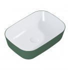 Elita Meble Reni umywalka nablatowa 45,5x32,5 cm prostokątna biały połysk/zielony mat RE040460896150