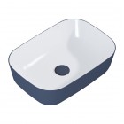 Elita Meble Reni umywalka nablatowa 45,5x32,5 cm prostokątna biały połysk/granatowy mat RE040460896170