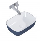 Elita Meble Reni umywalka nablatowa 45,5x32,5 cm prostokątna biały połysk/granatowy mat RE040460896170