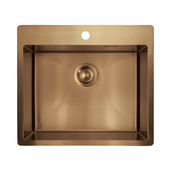 Deante Olfato zlewozmywak stalowy 55x50,5 cm brąz szczotkowany ZPO_C10B