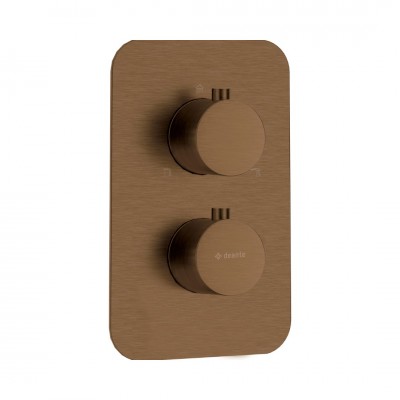 Deante Box bateria wannowo-prysznicowa podtynkowa termostatyczna brąz szczotkowany BXY_CEBT
