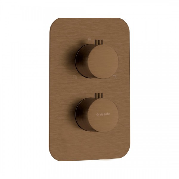 Deante Box bateria wannowo-prysznicowa podtynkowa termostatyczna brąz szczotkowany BXY_CEBT