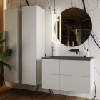 Krofam Edge lustro okrągłe 80 cm czarny mat 138-0007