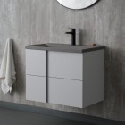 Krofam Edge szafka podumywalkowa 70 cm wisząca biało-szara półmat 138-0101