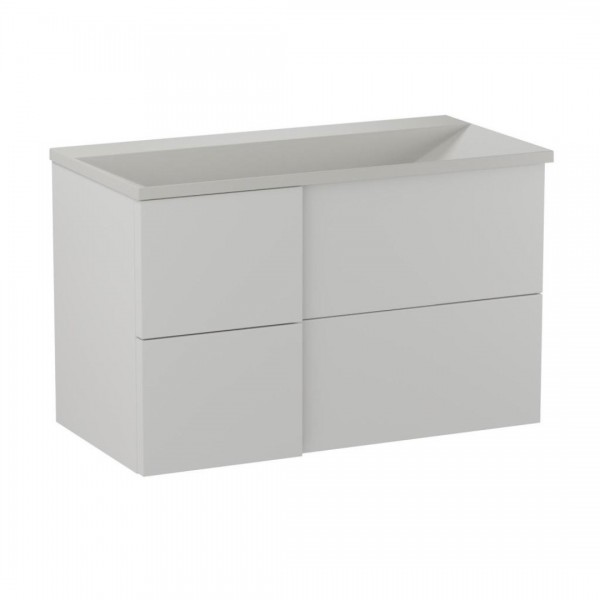 Krofam Edge szafka podumywalkowa 90 cm wisząca biało-szara półmat 138-0102