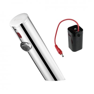 Deante Sense bateria elektroniczna umywalkowa do wody zmieszanej 4xAA stal polerowana BQR_P28R