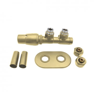 Deante zestaw termostatyczny zintegrowany grzejnikowy lewy złoty mat AGI_RZL1