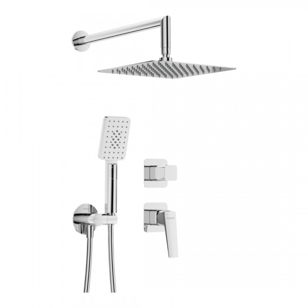 Deante Blur zestaw prysznicowy podtynkowy deszczownica 25 cm chrom NQL_09YK