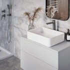 Deante Blur zestaw prysznicowy podtynkowy deszczownica 25 cm titanium NQL_D9YK