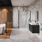 Deante Blur zestaw prysznicowy podtynkowy deszczownica 25 cm czarny mat NQL_N9YK