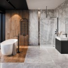 Deante Blur bateria wannowa wolnostojąca czarny mat BQL_N17M