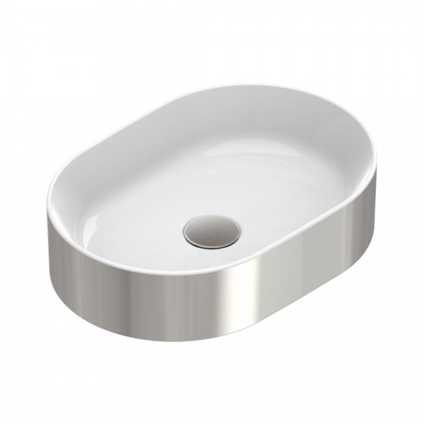 Catalano Zero umywalka nablatowa 50x35 cm owalna biały/srebrny 0122500041