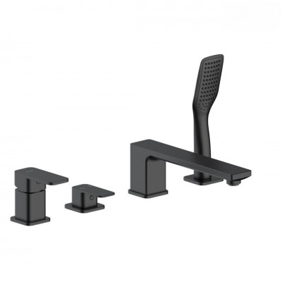 Oltens Hadsel bateria wannowa 4-otworowa czarny mat 34203300 Oltens Hadsel bateria wannowa 4-otworowa czarny mat 34203300