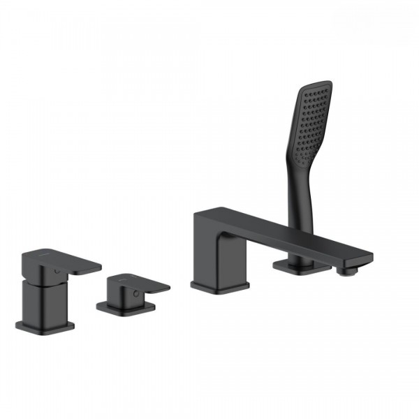 Oltens Hadsel bateria wannowa 4-otworowa czarny mat 34203300