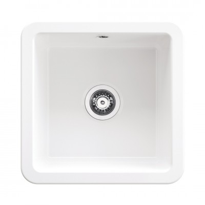 Deante Lumi zlewozmywak ceramiczny 45,7x45,7 cm biały ZCU_610B