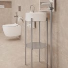 Deante Silia umywalka nablatowa okrągła 36 cm alabaster CQS_AU4S