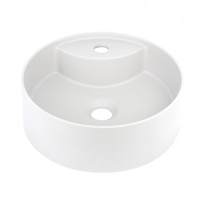 Deante Silia umywalka nablatowa okrągła 36 cm alabaster CQS_AU4B