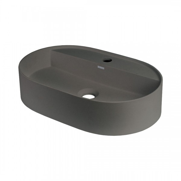 Deante Silia umywalka nablatowa owalna 55x35 cm antracyt metalik CQS_TU6B