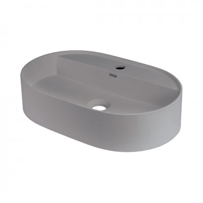 Deante Silia umywalka nablatowa owalna 55x35 cm szary metalik CQS_SU6B