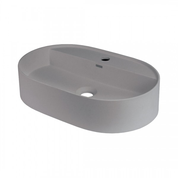 Deante Silia umywalka nablatowa owalna 55x35 cm szary metalik CQS_SU6B