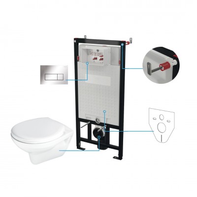 Deante Neo Boro zestaw 6w1 przycisk chrom połysk CMOS6SPW