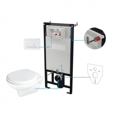 Deante Neo Boro zestaw 6w1 przycisk biały mat CMOA6SPW