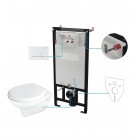 Deante Neo Boro zestaw 6w1 przycisk biały mat CMOA6SPW