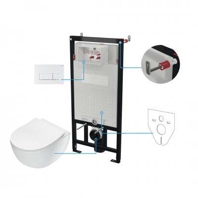 Deante Peonia Zestaw 6w1 przycisk biały CDEA6ZPW