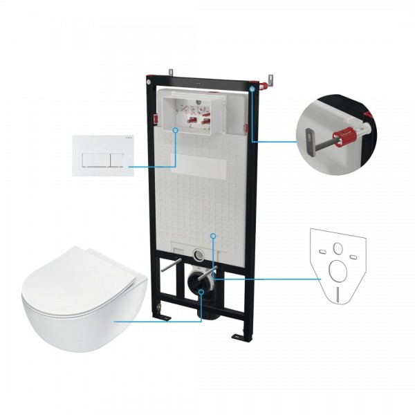 Deante Peonia Zestaw 6w1 przycisk biały CDEA6ZPW