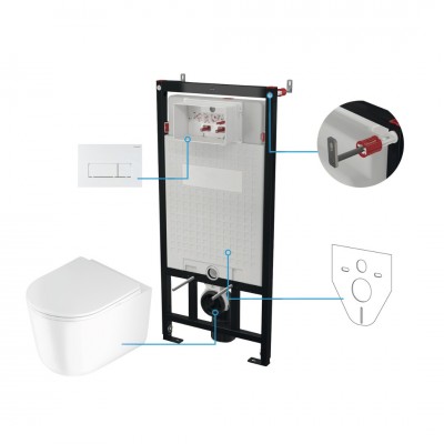 Deante Jasmin zestaw 6w1 przycisk biały CDJA6ZPW