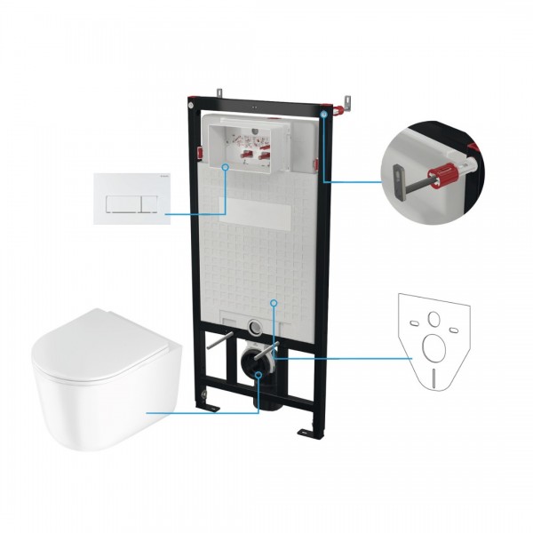 Deante Jasmin zestaw 6w1 przycisk biały CDJA6ZPW