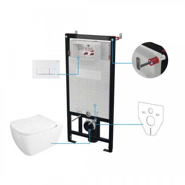 Deante Hiacynt zestaw 6w1 przycisk biały CDYA6ZPW