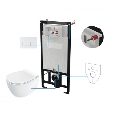 Deante Silia zestaw 6w1 przycisk biały CDLA6ZPW