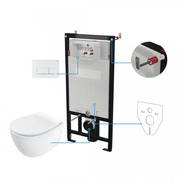 Deante Silia zestaw 6w1 przycisk biały CDLA6ZPW