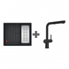 Franke Kanon KNG 110-52 zlewozmywak 56x46 cm Fragranit+ z baterią Active Twist czarny mat 125.0697.692