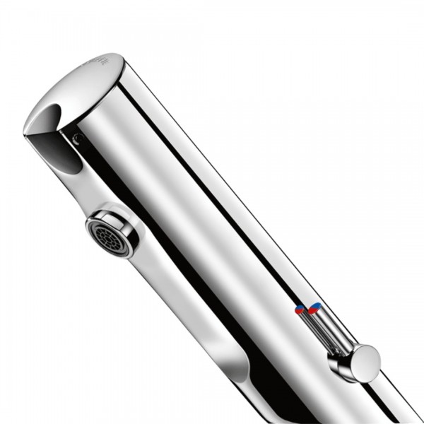 Delabie Tempomatic mix 4 bateria elektroniczna umywalkowa z regulatorem temperatury zasilanie 6 V chrom 490006