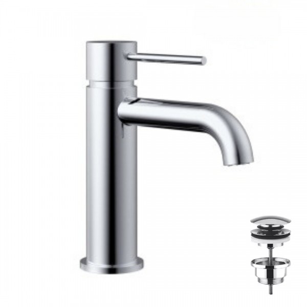 Demm Spike bateria umywalkowa stojąca z korkiem klik klak chrom 6812/K