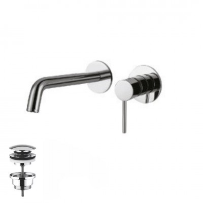 Demm Spike bateria umywalkowa podtynkowa wylewka 21,3 cm z korkiem klik klak chrom 6817/K