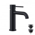 Demm Spike bateria umywalkowa stojąca z korkiem klik klak czarny mat 6812/K/CZAR