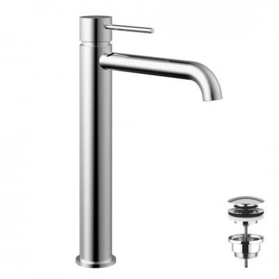 Demm Spike bateria umywalkowa wysoka z korkiem klik klak chrom 6815/K