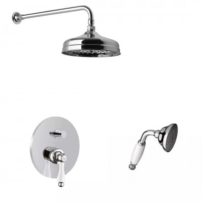 Giulini Giovanni Hermitage kompletny zestaw prysznicowy deszczownica + słuchawka retro chrom 44ZES20