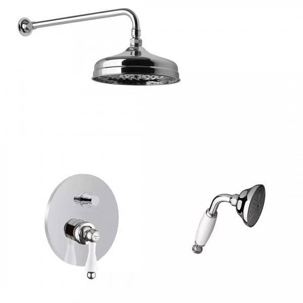 Giulini Giovanni Hermitage kompletny zestaw prysznicowy deszczownica + słuchawka retro chrom 44ZES20